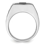 14k White Gold Black Rhodium 1 1/3 carat Lab Grown Diamond VS/SI+ G+ and Onyx Complete Men's Ring