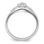 14k White Gold 1 carat Lab Grown Diamond VS/SI+ G+ Oval Complete Men's Ring - Sophia Jewelers