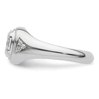 14k White Gold 1 carat Lab Grown Diamond VS/SI+ G+ Oval Complete Men's Ring - Sophia Jewelers