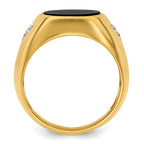 14k 1/6 carat Lab Grown Diamond VS/SI+ G+ and Onyx Complete Men's Ring - Sophia Jewelers