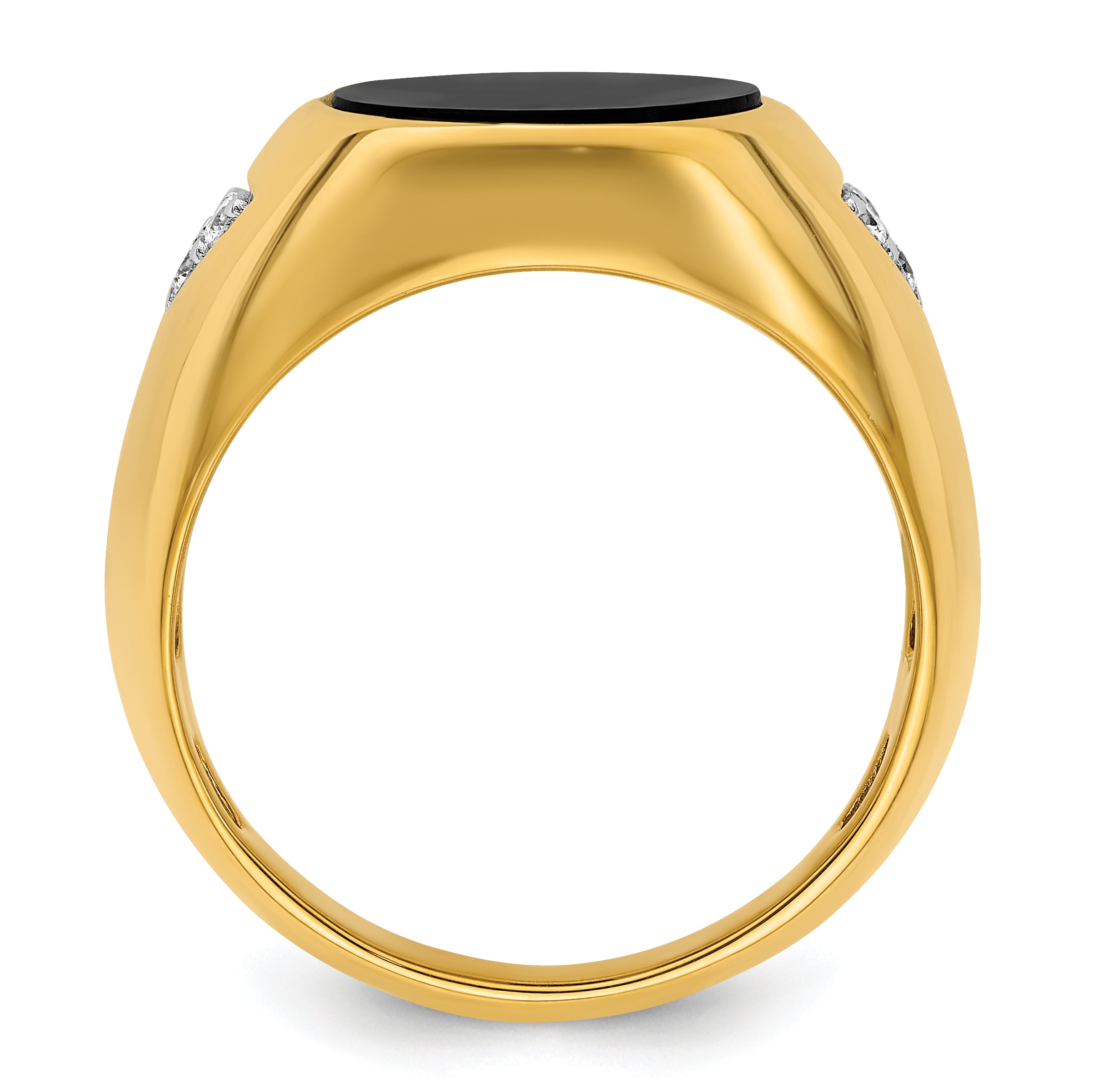14k 1/6 carat Lab Grown Diamond VS/SI+ G+ and Onyx Complete Men's Ring - Sophia Jewelers