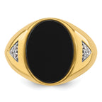 14k 1/6 carat Lab Grown Diamond VS/SI+ G+ and Onyx Complete Men's Ring - Sophia Jewelers
