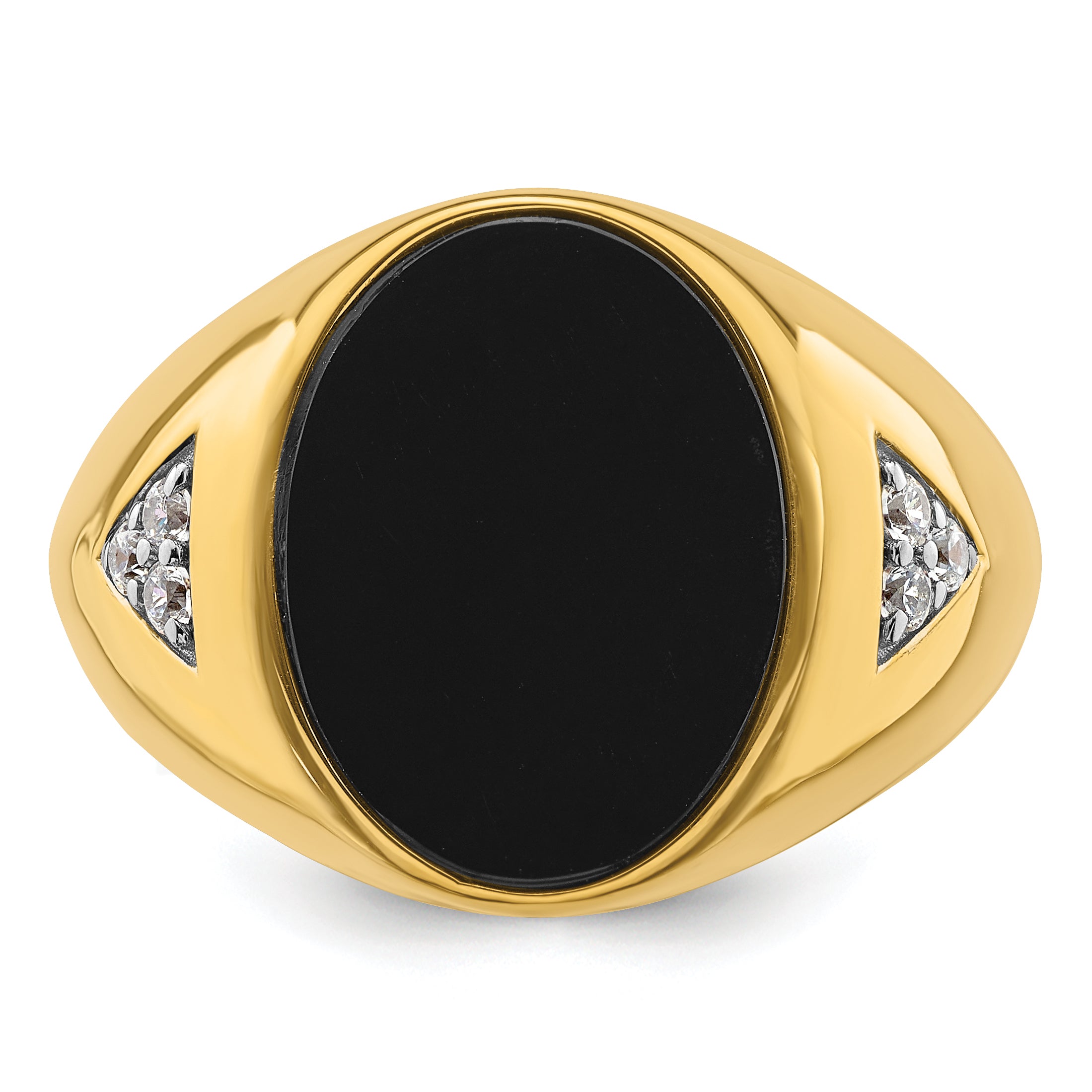 14k 1/6 carat Lab Grown Diamond VS/SI+ G+ and Onyx Complete Men's Ring - Sophia Jewelers