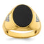 14k 1/6 carat Lab Grown Diamond VS/SI+ G+ and Onyx Complete Men's Ring - Sophia Jewelers