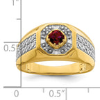 14k 5/8 carat Lab Grown Diamond VS/SI+ G+ and Created Ruby Complete Men's Ring