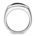 14k White Gold 1/5 carat Lab Grown Diamond VS/SI+ G+ and Onyx Complete Men's Ring