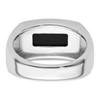 14k White Gold 1/5 carat Lab Grown Diamond VS/SI+ G+ and Onyx Complete Men's Ring