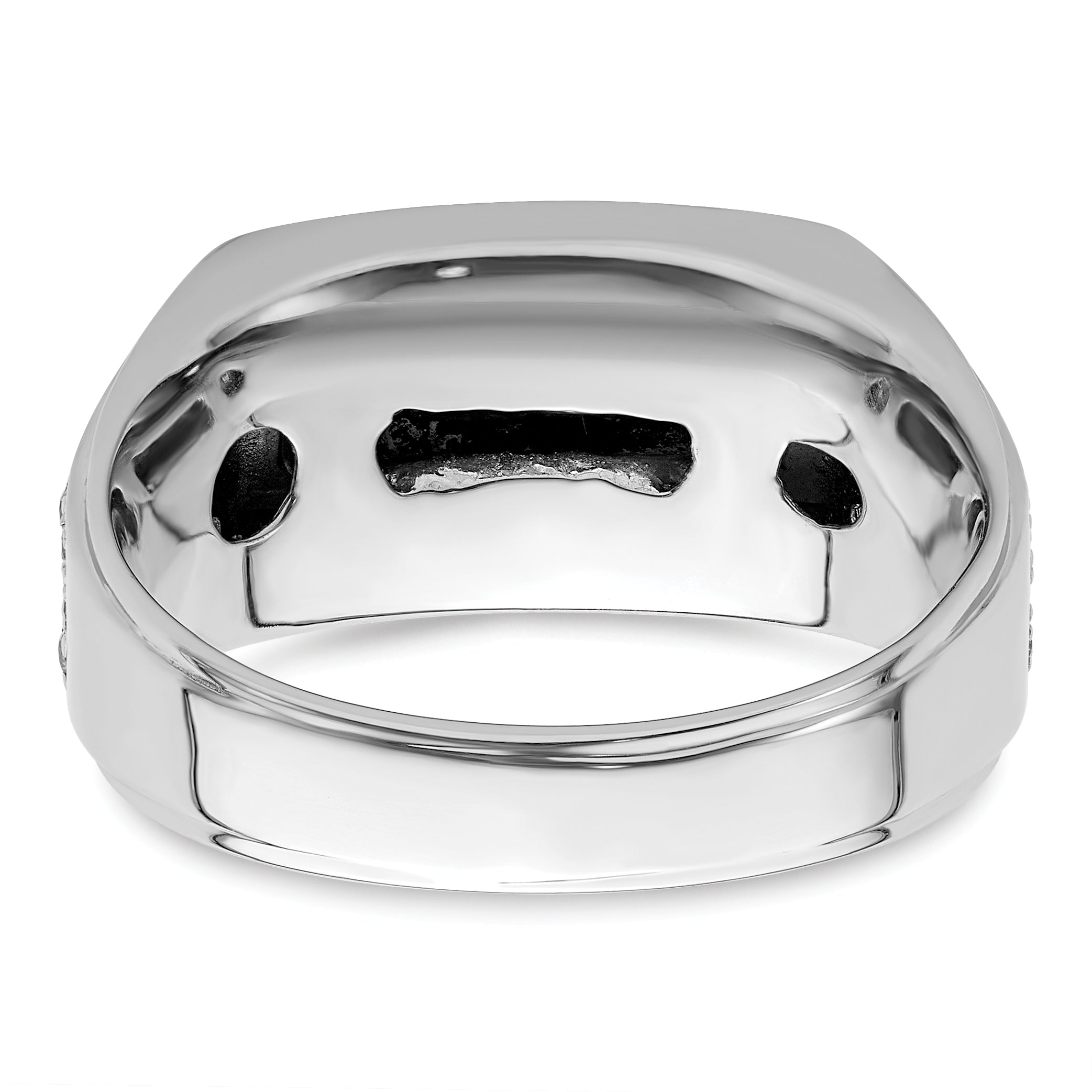 14k White Gold 1 carat Lab Grown Diamond VS/SI+ G+ and Onyx Complete Men's Ring