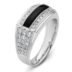 14k White Gold 1 carat Lab Grown Diamond VS/SI+ G+ and Onyx Complete Men's Ring