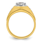 14k Two Tone 1 1/5 carat Lab Grown Diamond VS/SI+ G+ Complete Polished Men's Ring