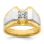 14k Two-Tone 1 carat Lab Grown Diamond VS/SI+ G+ Complete Polished and Satin Men's Ring - Sophia Jewelers