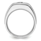 14k White Gold with Black Rhodium 1 carat Lab Grown Diamond VS/SI+ G+ Complete Satin Men's Ring - Sophia Jewelers