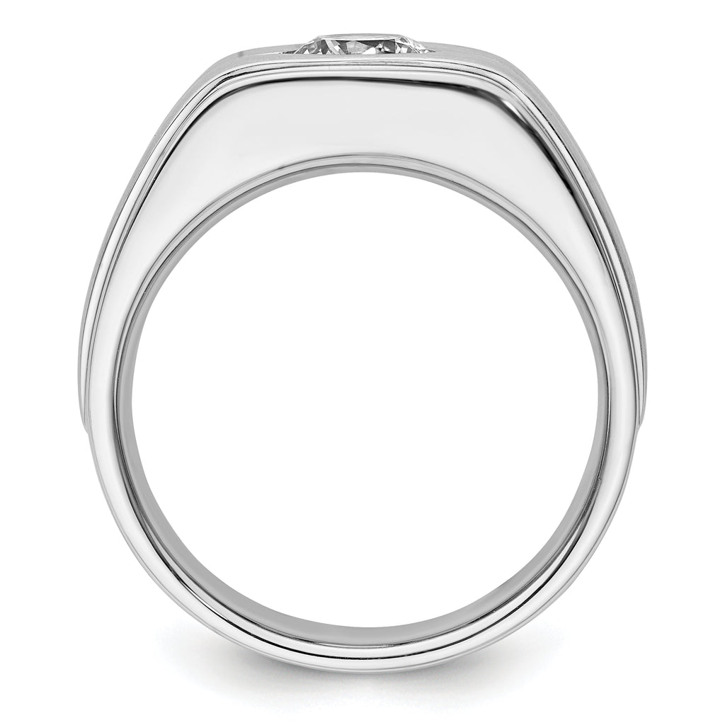 14k White Gold with Black Rhodium Satin Men's Ring Mounting, Mounting Only - Sophia Jewelers
