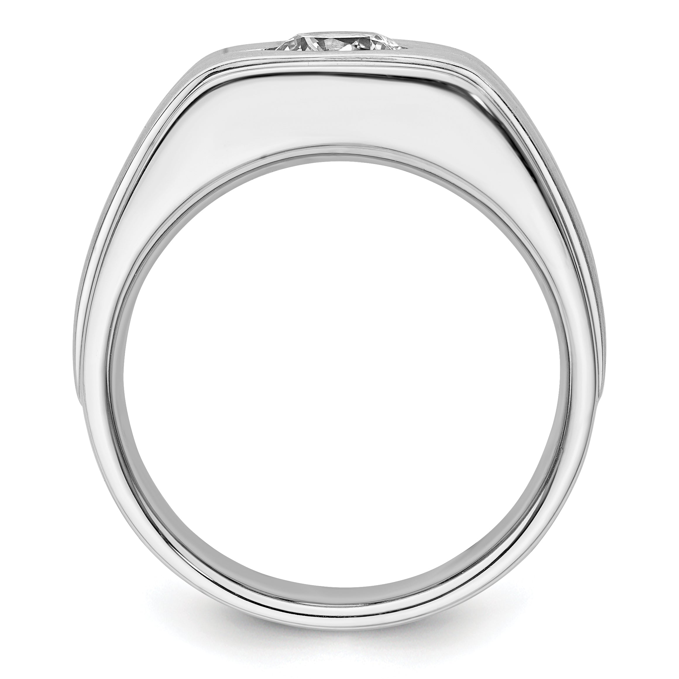 14k White Gold with Black Rhodium Satin Men's Ring Mounting, Mounting Only - Sophia Jewelers