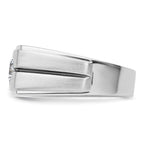 14k White Gold with Black Rhodium 1 carat Lab Grown Diamond VS/SI+ G+ Complete Satin Men's Ring - Sophia Jewelers
