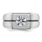 14k White Gold with Black Rhodium Satin Men's Ring Mounting, Mounting Only - Sophia Jewelers