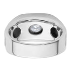 14k White Gold with Black Rhodium 1 carat Lab Grown Diamond VS/SI+ G+ Complete Satin Men's Ring - Sophia Jewelers
