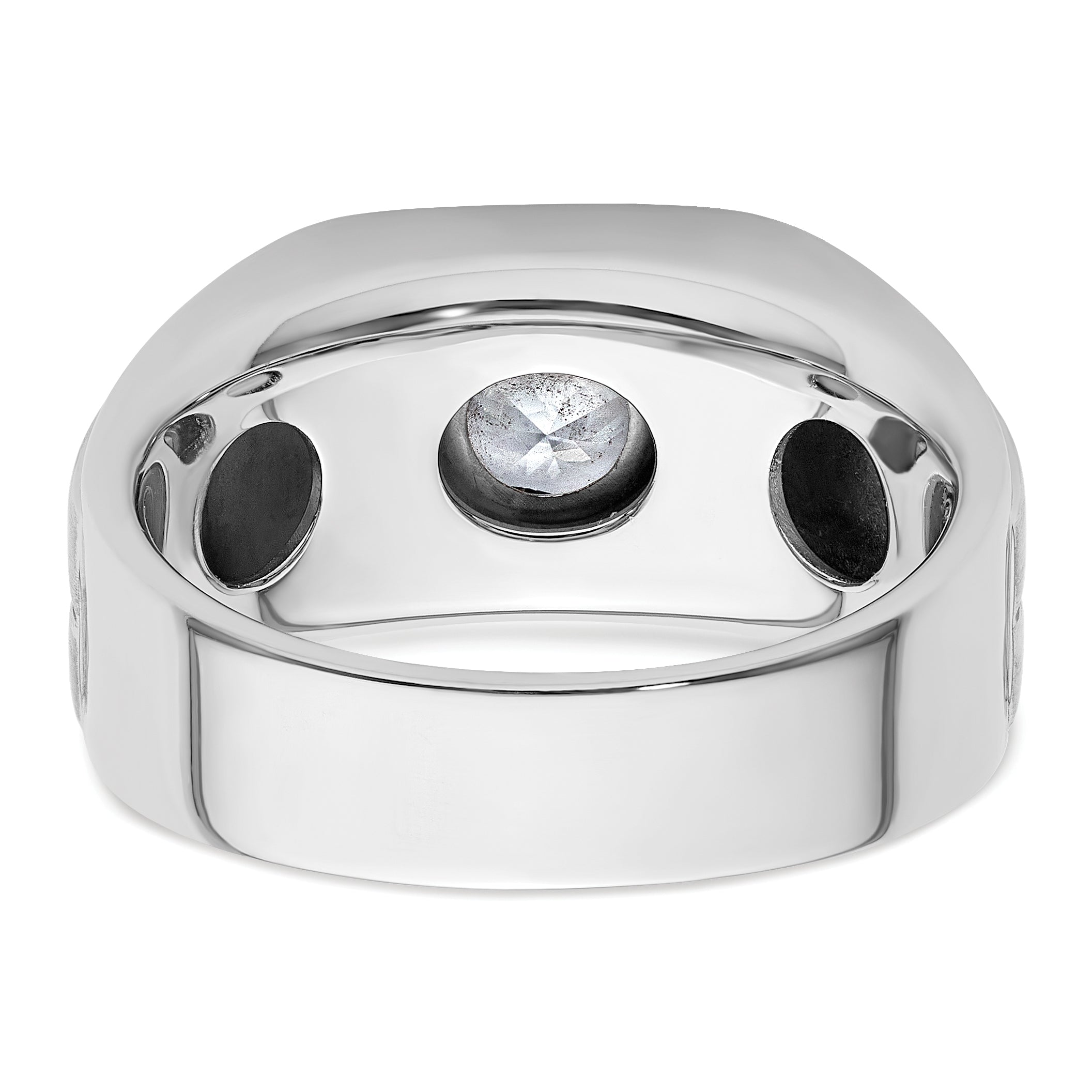 14k White Gold with Black Rhodium Satin Men's Ring Mounting, Mounting Only - Sophia Jewelers