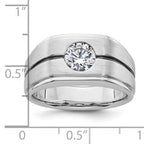 14k White Gold with Black Rhodium Satin Men's Ring Mounting, Mounting Only - Sophia Jewelers