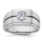14k White Gold with Black Rhodium Satin Men's Ring Mounting, Mounting Only - Sophia Jewelers