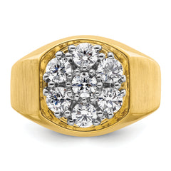 14k Two-Tone 1 3/8 carat Lab Grown Diamond VS/SI+ G+ Complete Men's Cluster Ring