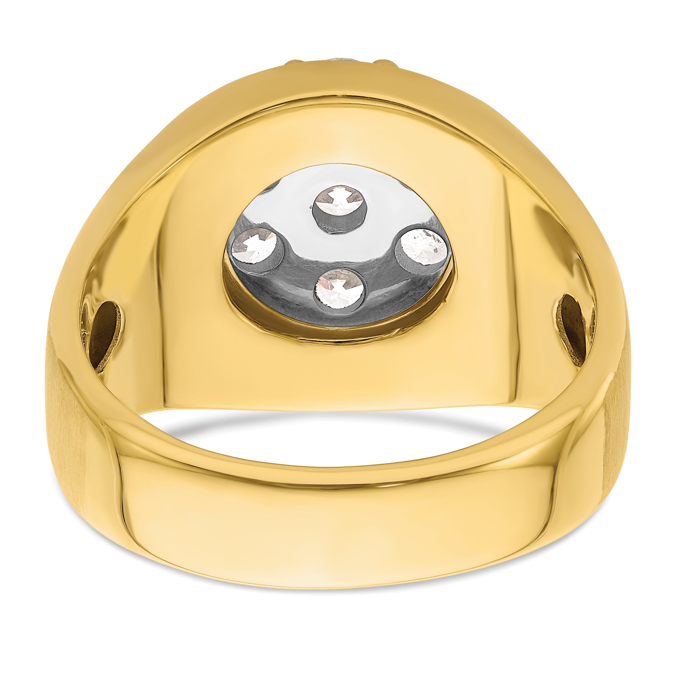 14k Two-Tone 1 3/8 carat Lab Grown Diamond VS/SI+ G+ Complete Men's Cluster Ring