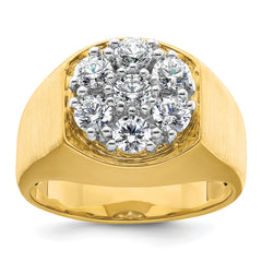 14k Two-Tone 1 3/8 carat Lab Grown Diamond VS/SI+ G+ Complete Men's Cluster Ring