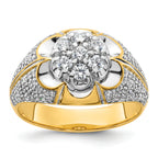 14k Two-Tone 1 1/4 carat Lab Grown Diamond VS/SI+ G+ Complete Men's Cluster Ring