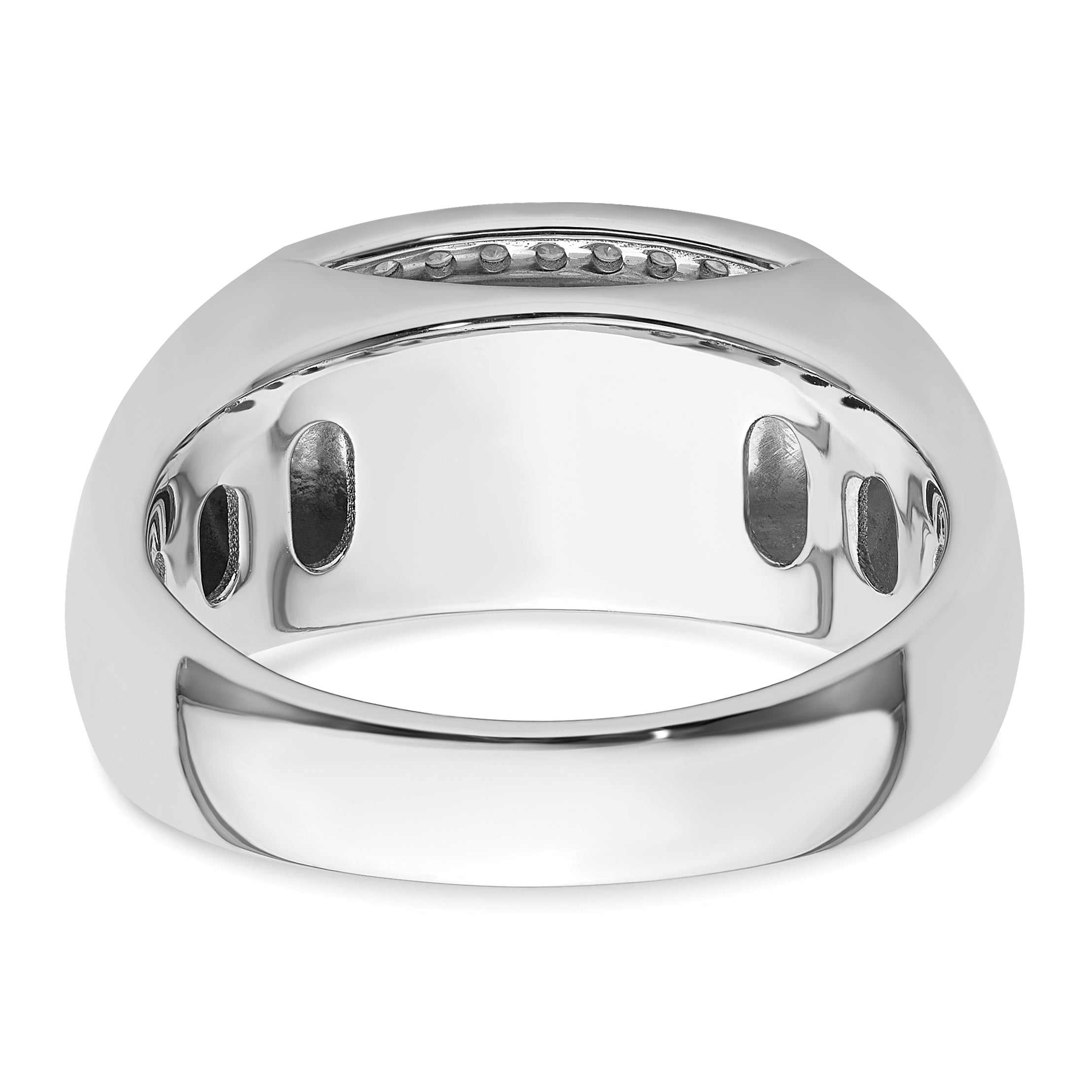 14k White Gold 1/3 carat Lab Grown Diamond VS/SI+ G+ and Created Emerald Complete Men's Ring
