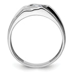 14k White Gold with Black Rhodium 3/8 carat Lab Grown Diamond VS/SI+ G+ Complete Satin Men's Ring