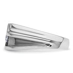14k White Gold with Black Rhodium 3/8 carat Lab Grown Diamond VS/SI+ G+ Complete Satin Men's Ring