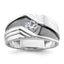 14k White Gold with Black Rhodium 3/8 carat Lab Grown Diamond VS/SI+ G+ Complete Satin Men's Ring