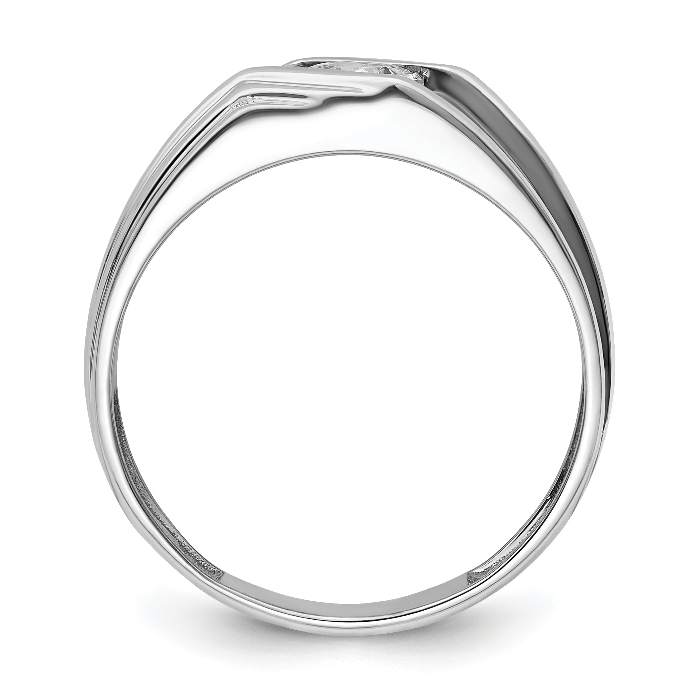 14k White Gold with Black Rhodium 1/2 carat Lab Grown Diamond VS/SI+ G+ Complete Satin Men's Ring