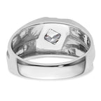 14k White Gold with Black Rhodium 1/2 carat Lab Grown Diamond VS/SI+ G+ Complete Satin Men's Ring