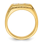 14k 1 1/8 carat Lab Grown Diamond VS/SI+ G+ Complete Polished and Satin Men's Ring