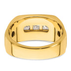 14k 1 1/8 carat Lab Grown Diamond VS/SI+ G+ Complete Polished and Satin Men's Ring