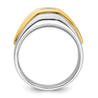 14k Two-tone 1/2 carat Lab Grown Diamond VS/SI+ G+ Three Stone Complete Men's Ring