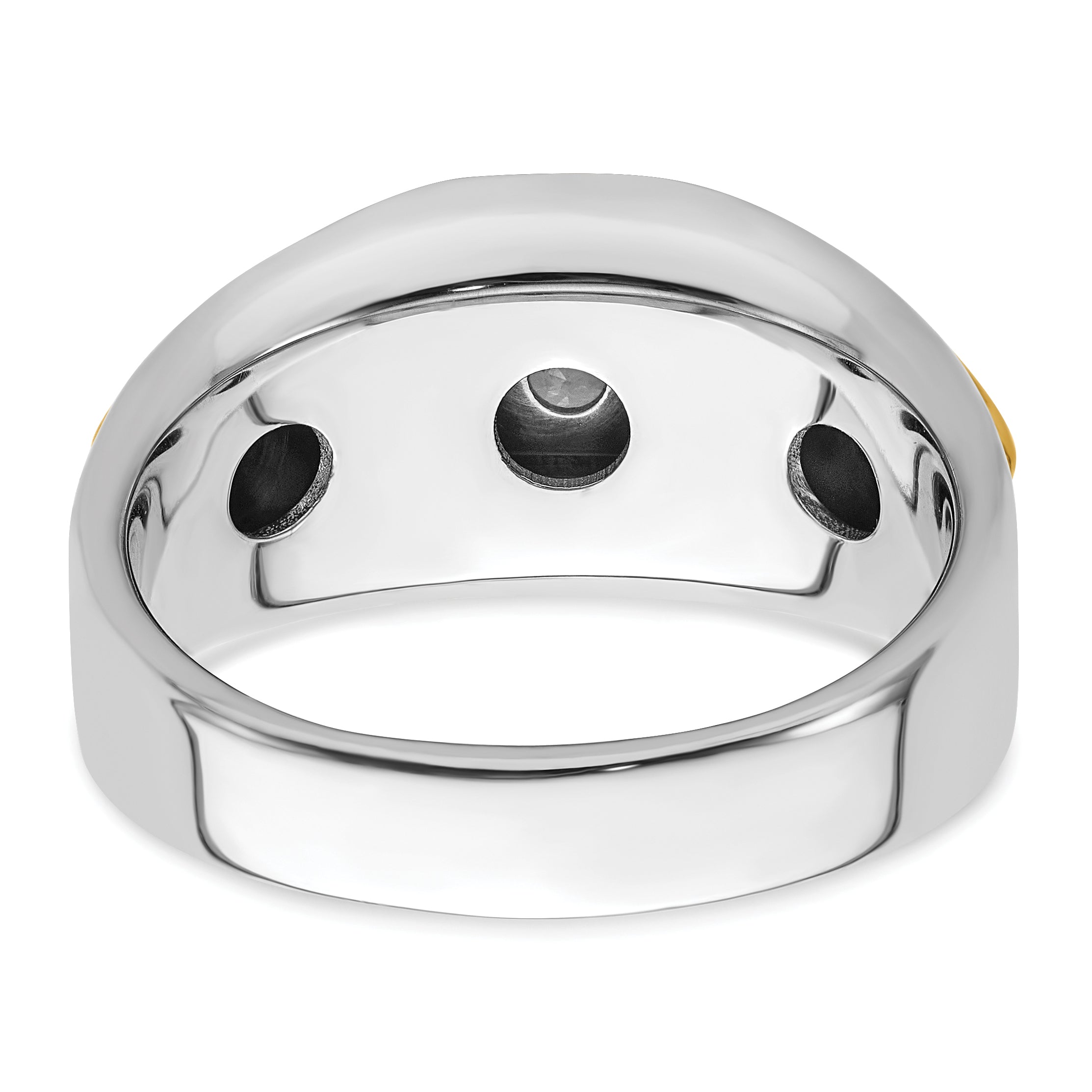14k Two-tone 1/2 carat Lab Grown Diamond VS/SI+ G+ Three Stone Complete Men's Ring