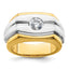 14k Two-tone 1 carat Lab Grown Diamond VS/SI+ G+ Complete Polished and Satin Men's Ring - Sophia Jewelers