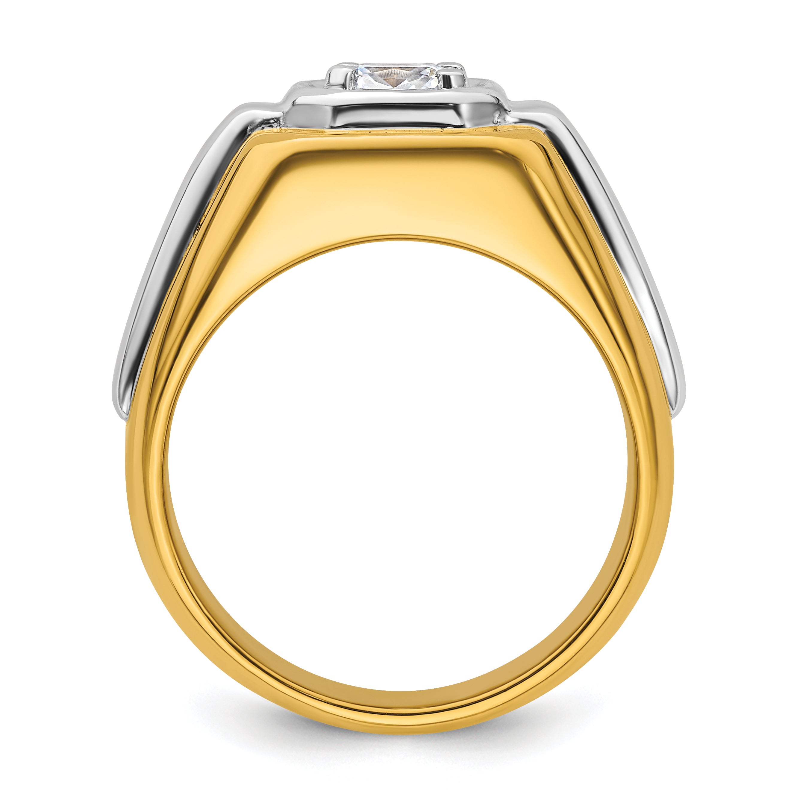 14k Two-tone Polished Men's Ring Mounting, Mounting Only - Sophia Jewelers