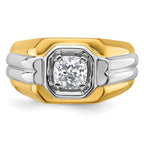 14k Two-tone Polished Men's Ring Mounting, Mounting Only - Sophia Jewelers