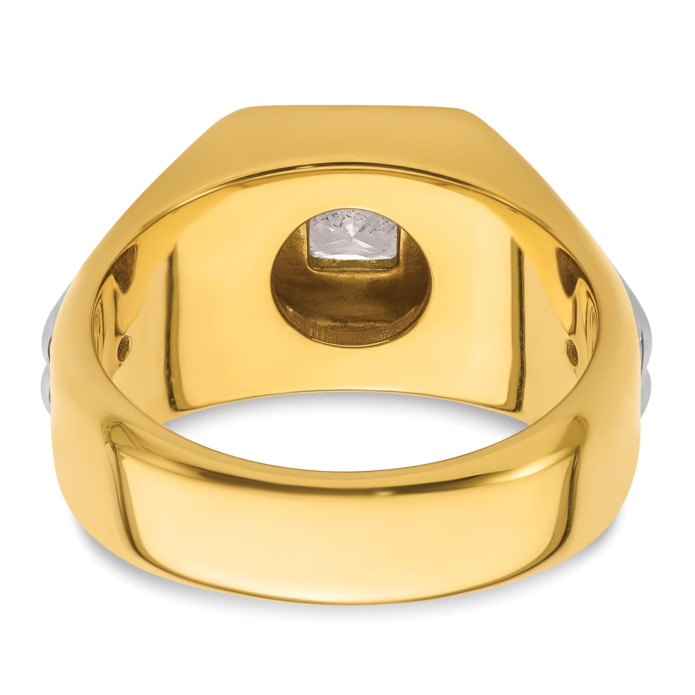 14k Two-tone 1 carat Lab Grown Diamond VS/SI+ G+ Complete Polished Men's Ring - Sophia Jewelers