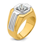 14k Two-tone 1 carat Lab Grown Diamond VS/SI+ G+ Complete Polished Men's Ring - Sophia Jewelers