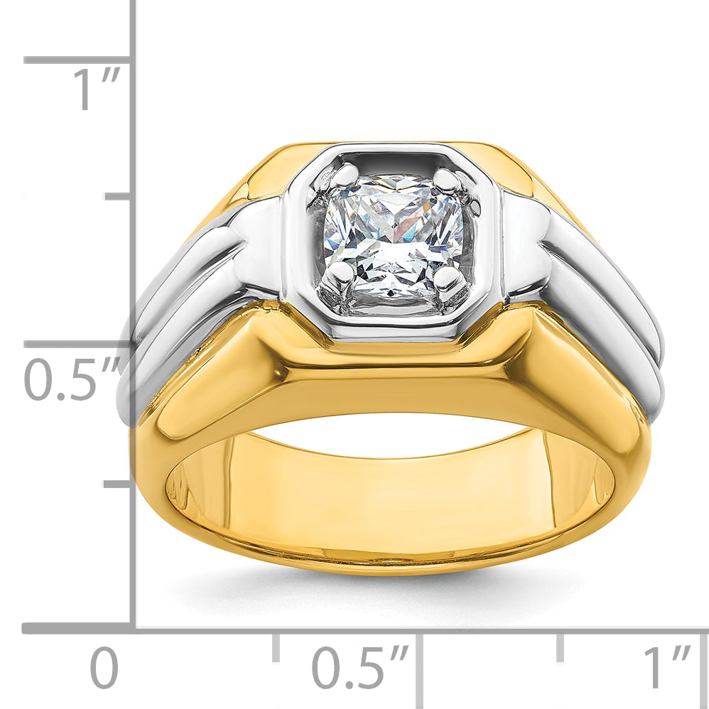 14k Two-tone Polished Men's Ring Mounting, Mounting Only - Sophia Jewelers