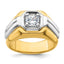 14k Two-tone 1 carat Lab Grown Diamond VS/SI+ G+ Complete Polished Men's Ring - Sophia Jewelers