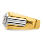 14k Two-tone 1 1/2 carat Lab Grown Diamond VS/SI+ G+ Complete Polished Men's Ring - Sophia Jewelers
