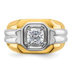 14k Two-tone Polished Men's Ring Mounting, Mounting Only - Sophia Jewelers