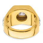 14k Two-tone Polished Men's Ring Mounting, Mounting Only - Sophia Jewelers