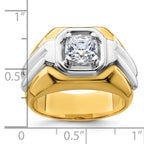 14k Two-tone 1 1/2 carat Lab Grown Diamond VS/SI+ G+ Complete Polished Men's Ring - Sophia Jewelers
