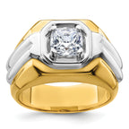 14k Two-tone 1 1/2 carat Lab Grown Diamond VS/SI+ G+ Complete Polished Men's Ring - Sophia Jewelers